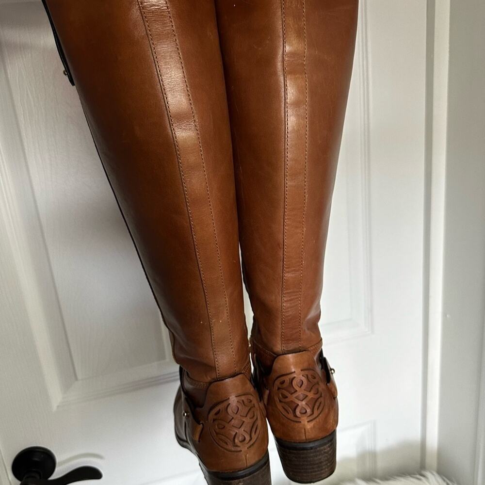 Franco Fortini campbell brown leather riding boots 8w wide - Picture 5 of 10